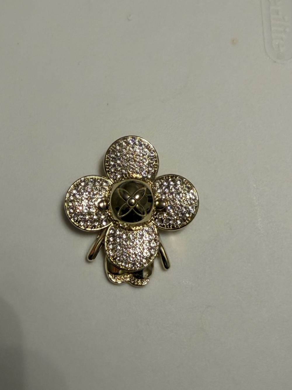 Gold-Tone Crystal Floral brooch